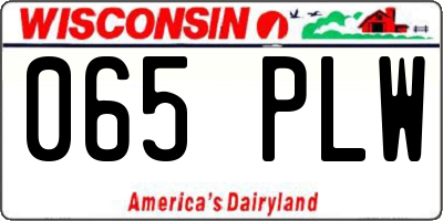 WI license plate 065PLW