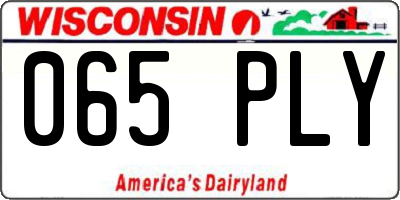 WI license plate 065PLY