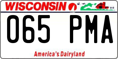 WI license plate 065PMA