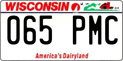 WI license plate 065PMC
