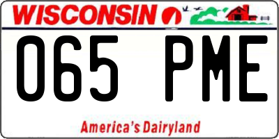 WI license plate 065PME