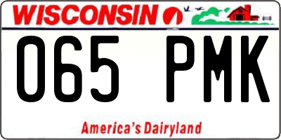 WI license plate 065PMK