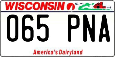 WI license plate 065PNA
