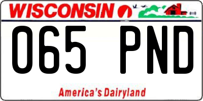 WI license plate 065PND