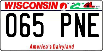 WI license plate 065PNE