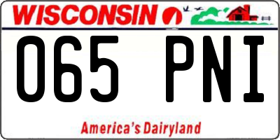 WI license plate 065PNI