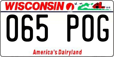 WI license plate 065POG