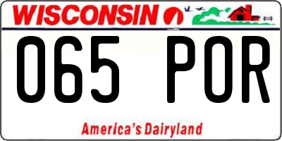 WI license plate 065POR