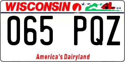 WI license plate 065PQZ