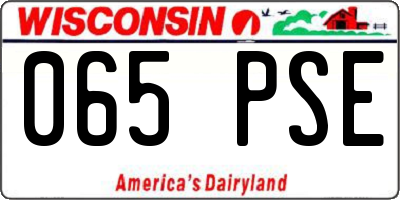 WI license plate 065PSE