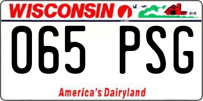 WI license plate 065PSG