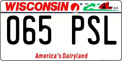 WI license plate 065PSL