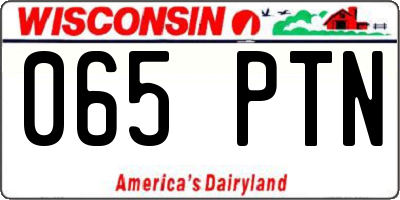 WI license plate 065PTN