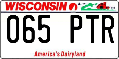 WI license plate 065PTR