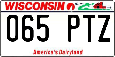 WI license plate 065PTZ