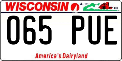WI license plate 065PUE