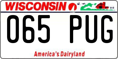 WI license plate 065PUG