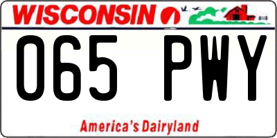 WI license plate 065PWY