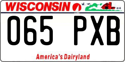 WI license plate 065PXB