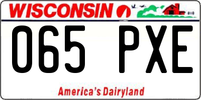 WI license plate 065PXE