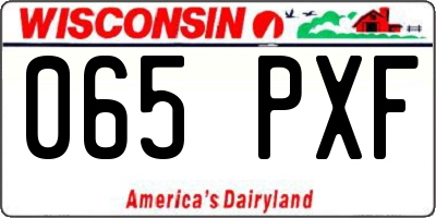 WI license plate 065PXF