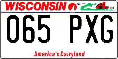 WI license plate 065PXG