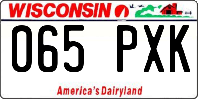 WI license plate 065PXK