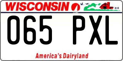 WI license plate 065PXL