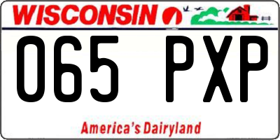 WI license plate 065PXP