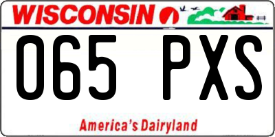 WI license plate 065PXS