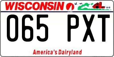WI license plate 065PXT