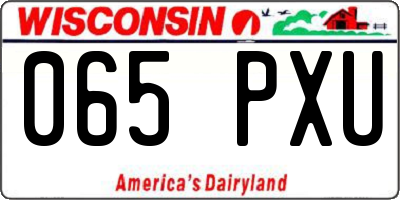 WI license plate 065PXU