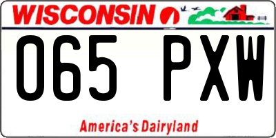 WI license plate 065PXW