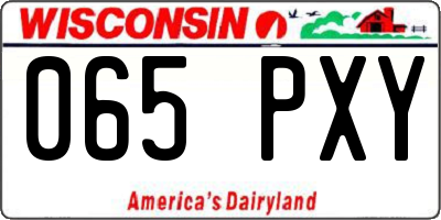WI license plate 065PXY