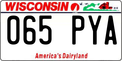 WI license plate 065PYA