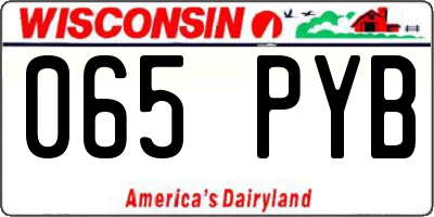 WI license plate 065PYB