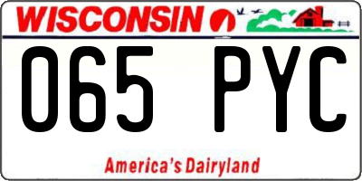 WI license plate 065PYC