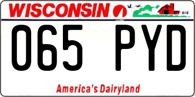 WI license plate 065PYD