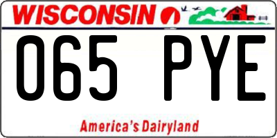 WI license plate 065PYE