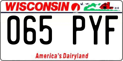 WI license plate 065PYF