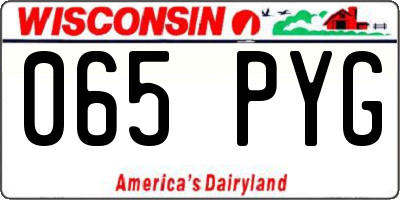 WI license plate 065PYG