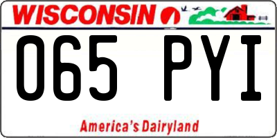 WI license plate 065PYI