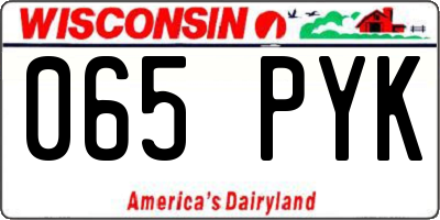 WI license plate 065PYK