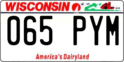 WI license plate 065PYM