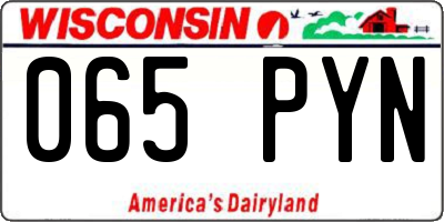 WI license plate 065PYN