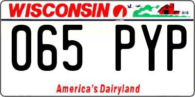 WI license plate 065PYP