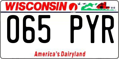 WI license plate 065PYR