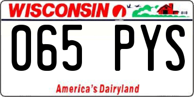WI license plate 065PYS