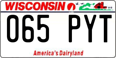 WI license plate 065PYT