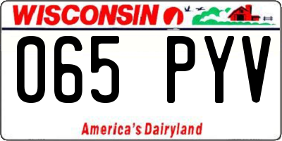 WI license plate 065PYV